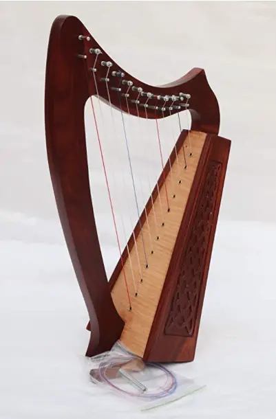 Tall Celtic Irish Harp 12 Strings Lever Solid Wood with Dulex Bag