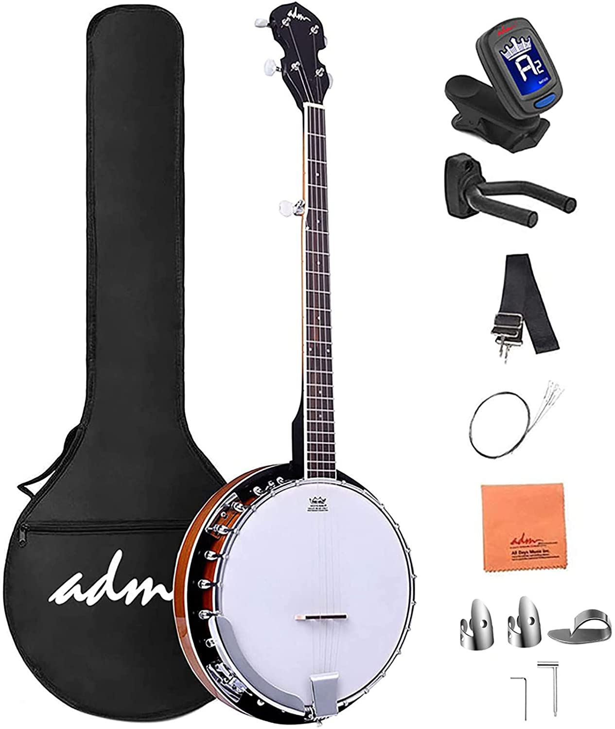 ADM 5 String Banjo Large 24 Bracket with Closed Solid Wood Back What Is the Best Banjo for a Beginner? - Common Questions About the Banjo