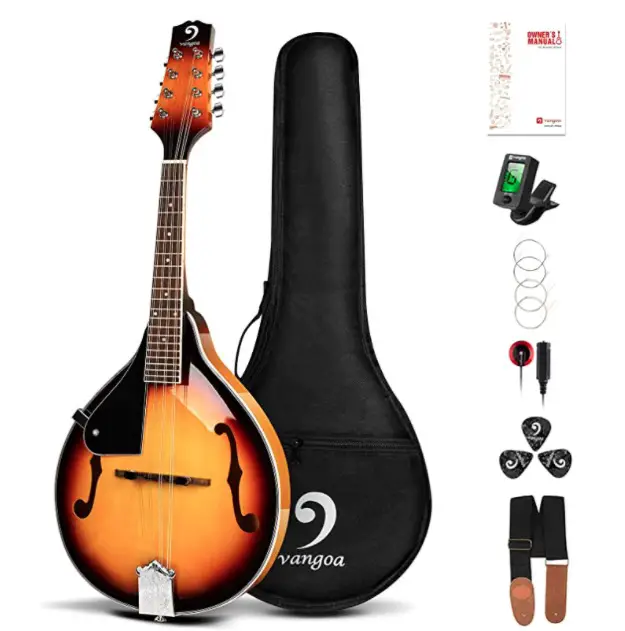 Vangoa LEFT-HANDED Mandolin Musical Instrument, Acoustic 8 String Mandolin A Style