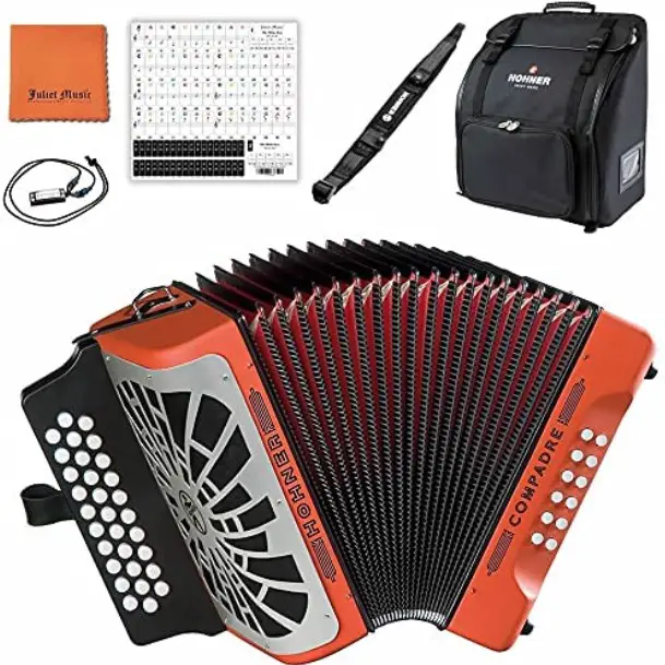 Hohner Compadre GCF COGO Accordion Bundle Best Accordion for Beginners (UPDATED 2022)